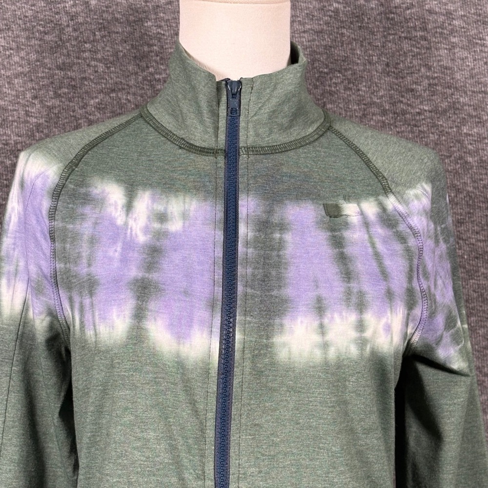 Dolan Tie Dye Full Zip Jacket Green Purple Thumbholes Temperature Control Small - Picture 2 of 10